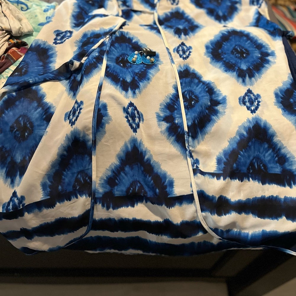 Elegant Blue and White Women's Cape